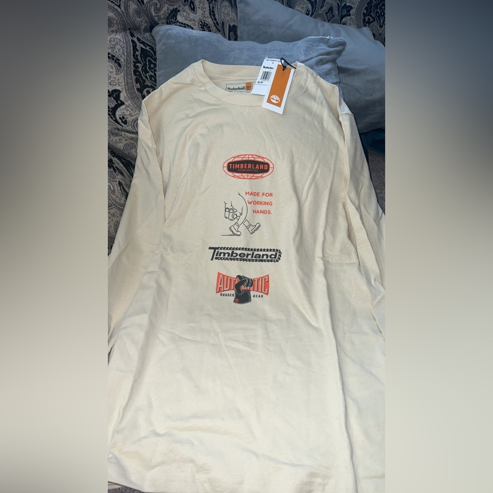 Timberland Cream Long Sleeve Men's Shirt